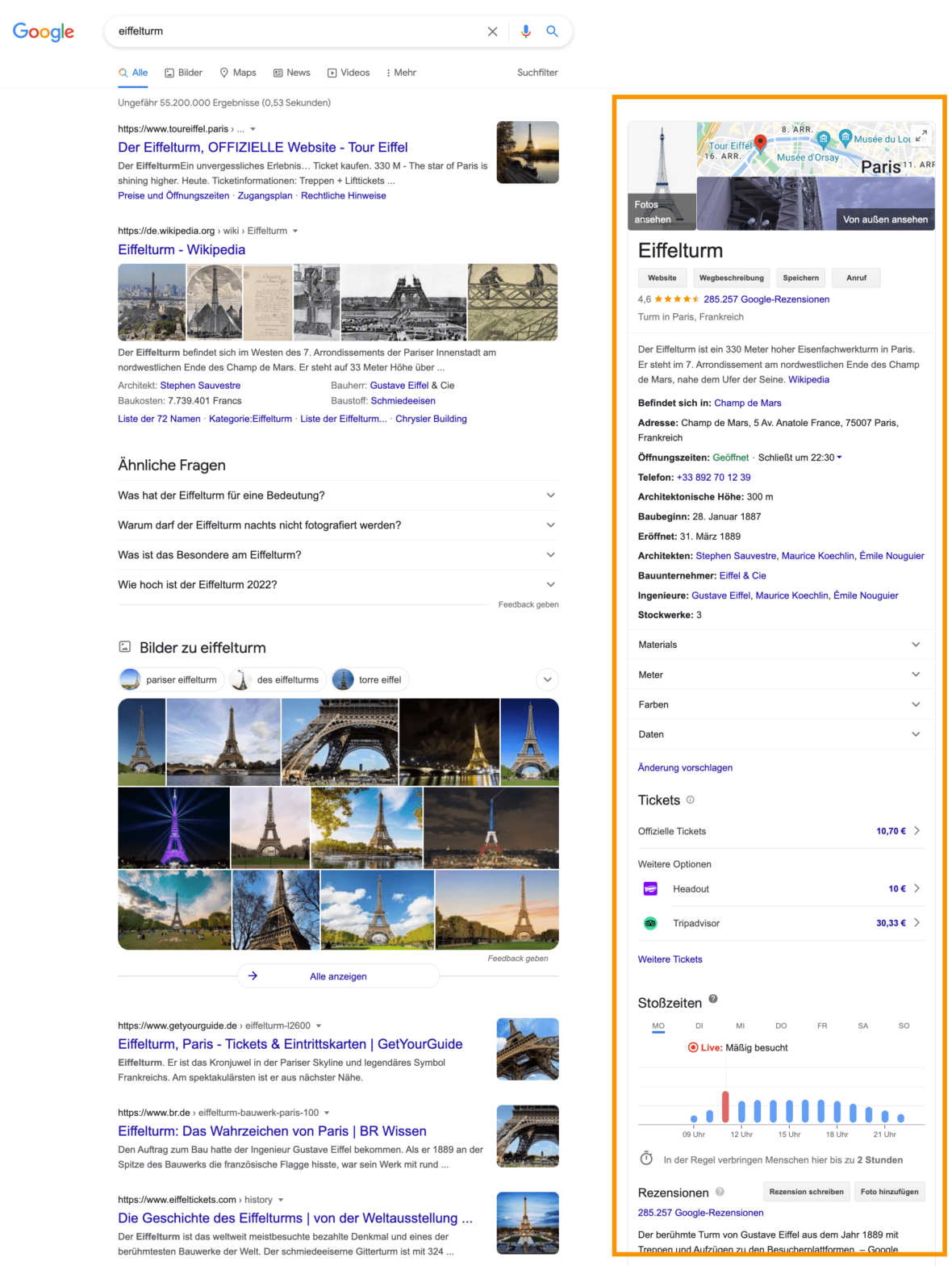 Google Knowledge Panel nach Hummingbird