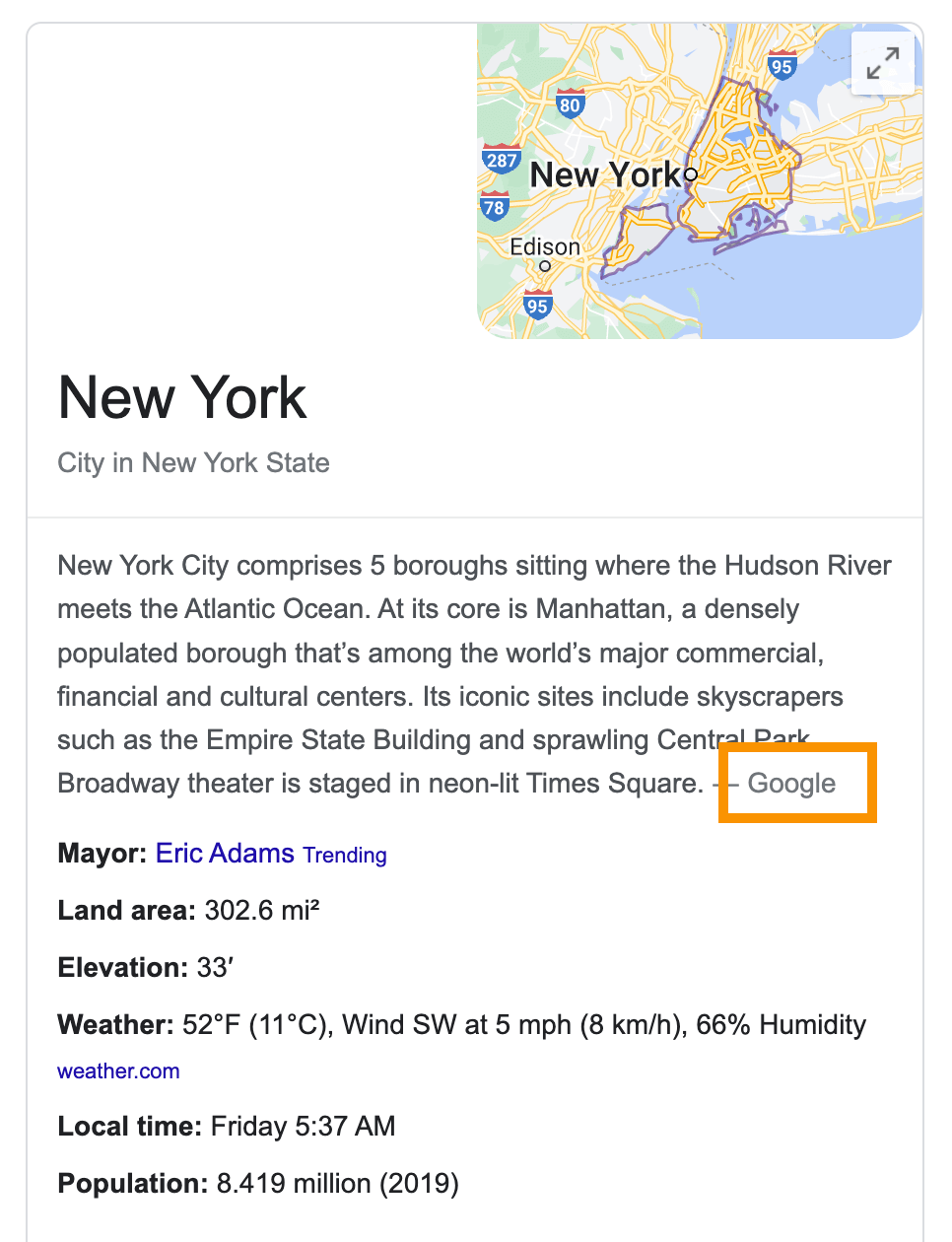 Google Knowledge Panel mit KI geschrieben