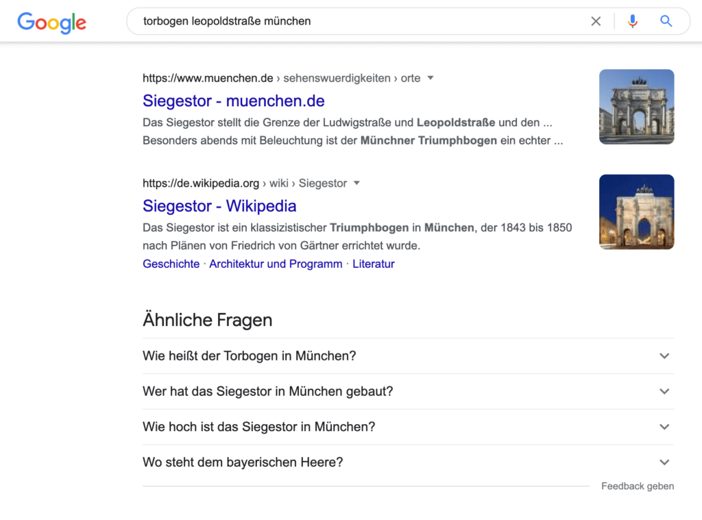 Suchanfrage Torbogen Leopoldstrasse