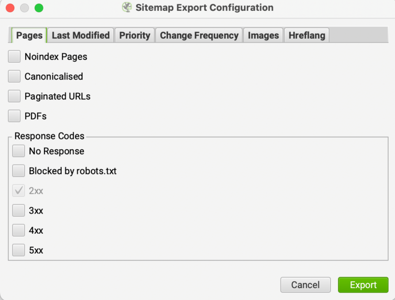 XML Sitemap Screaming Frog