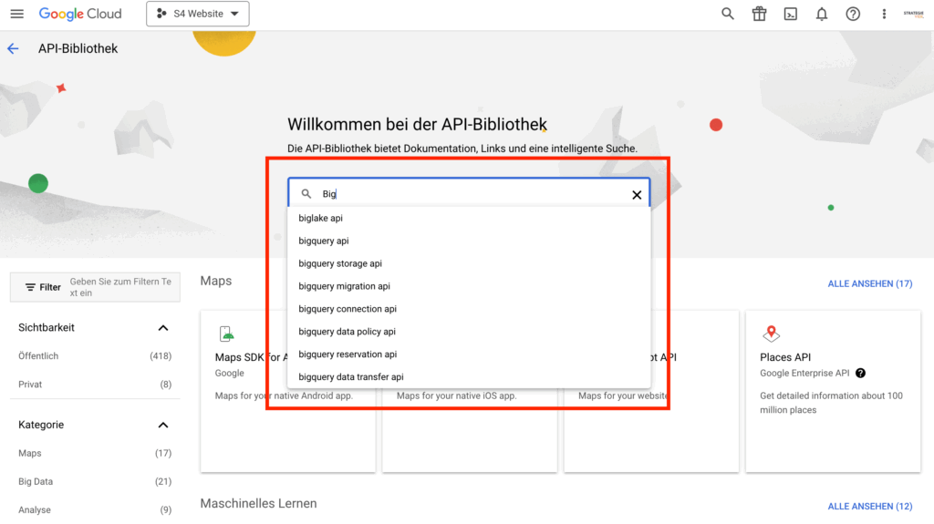 Google API Bibliothek