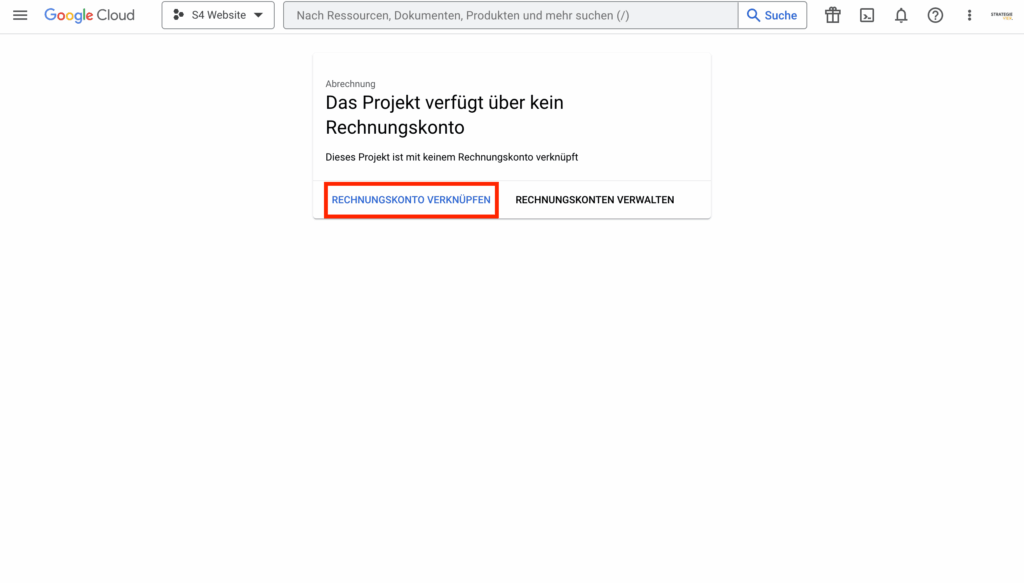 Google Cloud Rechnungskonto verknüpfen