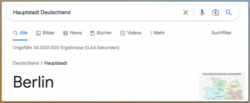 Die Entität Berlin mit dem Attribut "Hauptstadt von Deutschland"