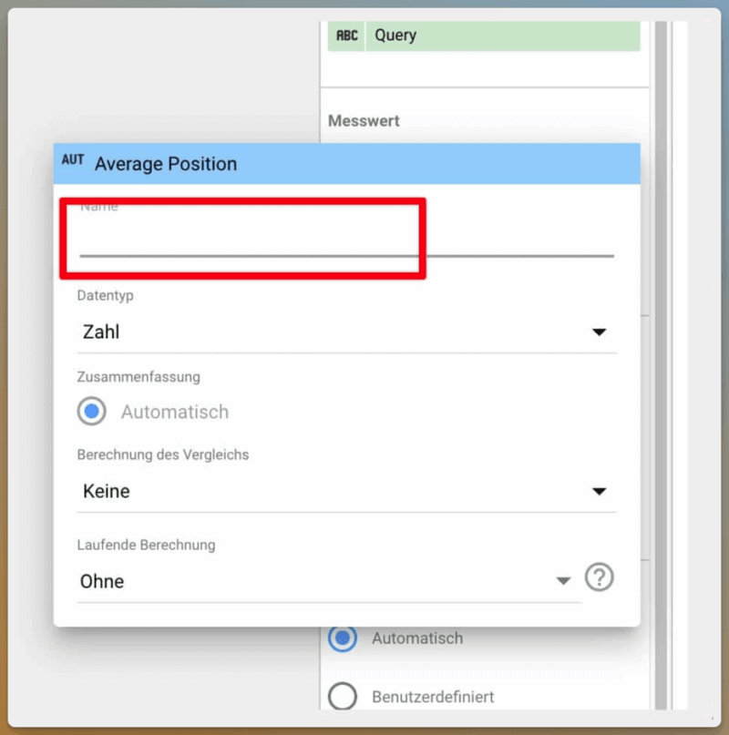 Name des Messwerts ändern