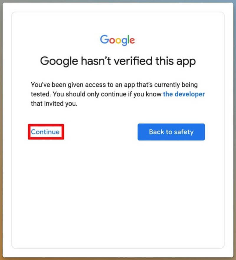 Das ist ein Warnbildschirm von Google, der anzeigt, dass eine App nicht verifiziert wurde.